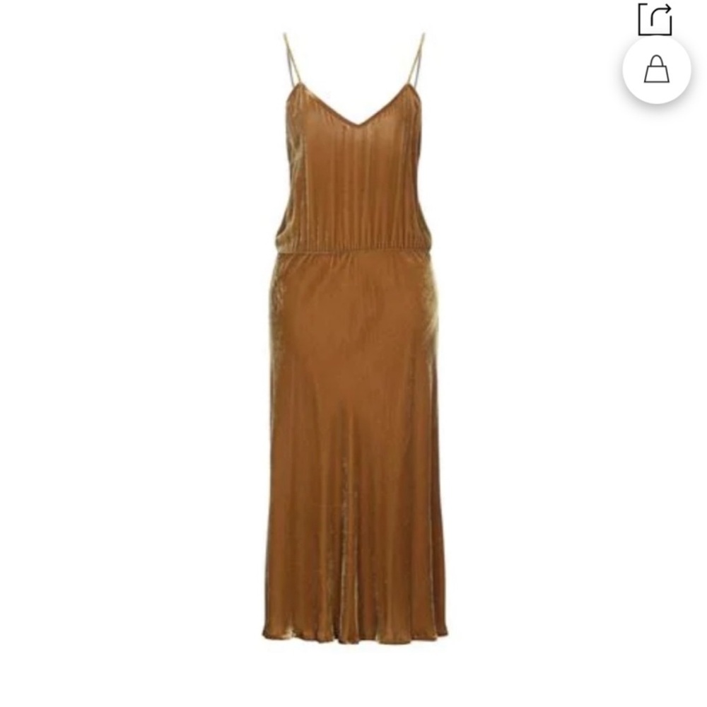 Mes Demoiselles Graziella Silk Velvet Dress in Khaki Size 8